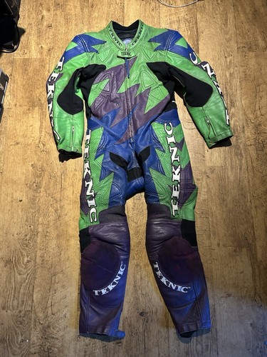 Vintage teknic leder - leder, motorrad